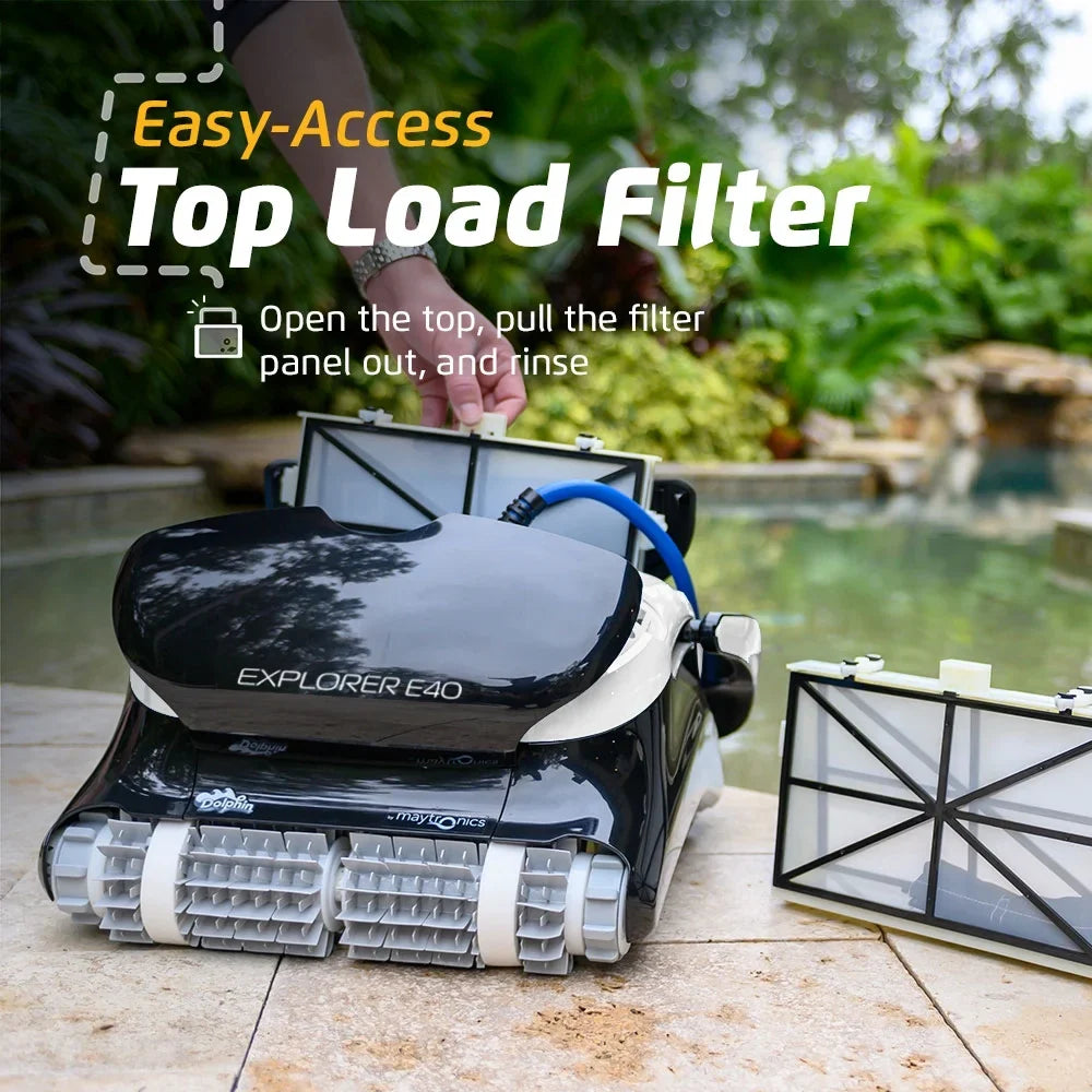 Dolphin Explorer  Wi-Fi Robotic Pool Vacuum Cleaner Pools up to 50  - Waterline Scrubber Brush