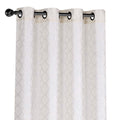 Regal Home Collections 2 Pack Metallic Trellis Grommet Top Semi Sheer Curtains - Beige