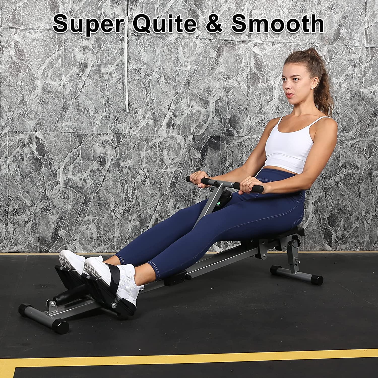 Fitness Rowing Machine Rower Ergometer, Digital Monitor and 260 lbs of Maximum Load, Black