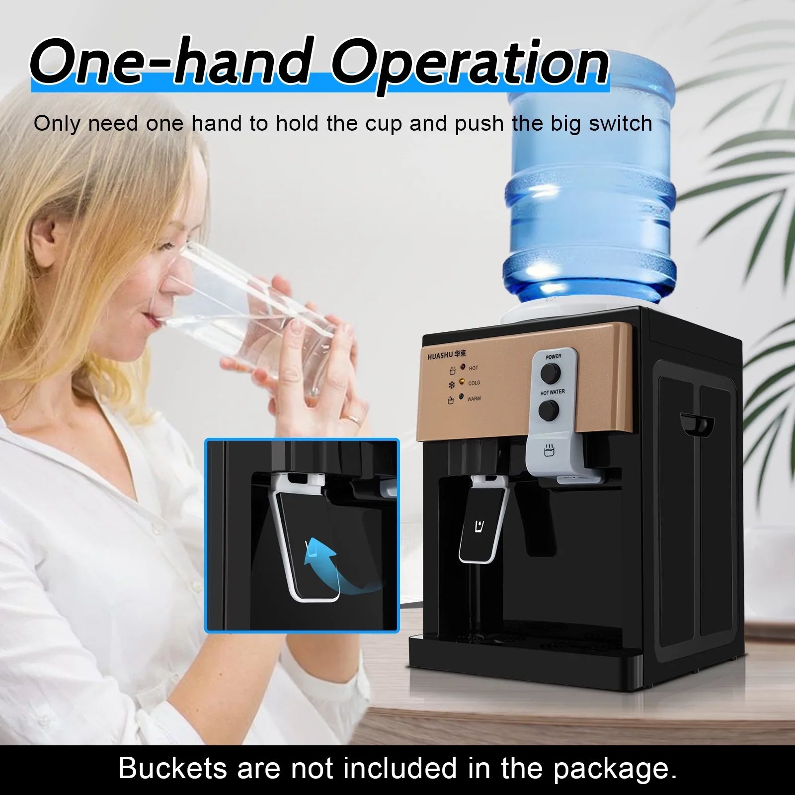Oukaning Water Dispenser 110V 5 Gallon Top Loading Hot & Cold Water Home Office