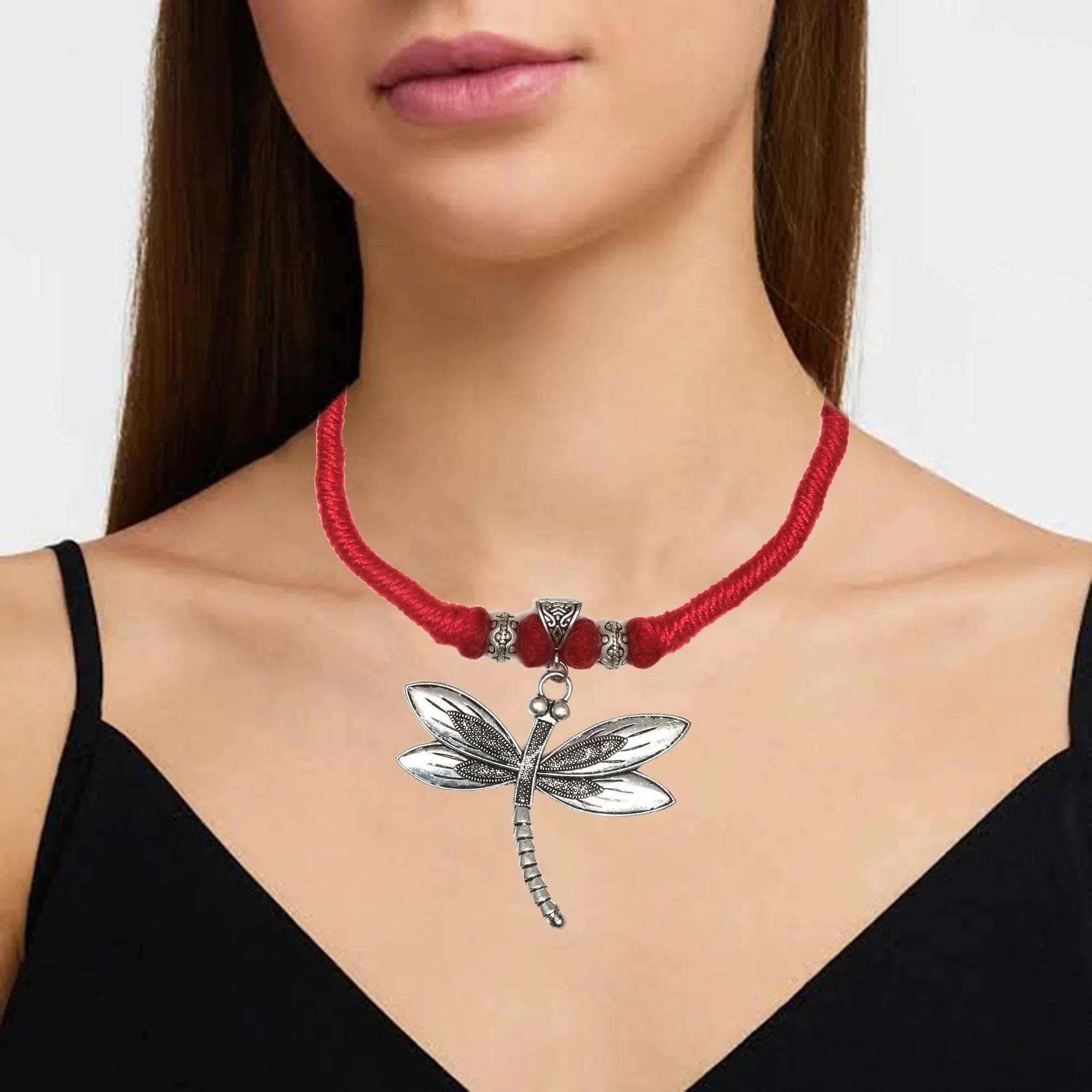 Mother's Day 925 Silver Buterfly Macrame Thred 925 Silver Jewelry Necklace 20 in