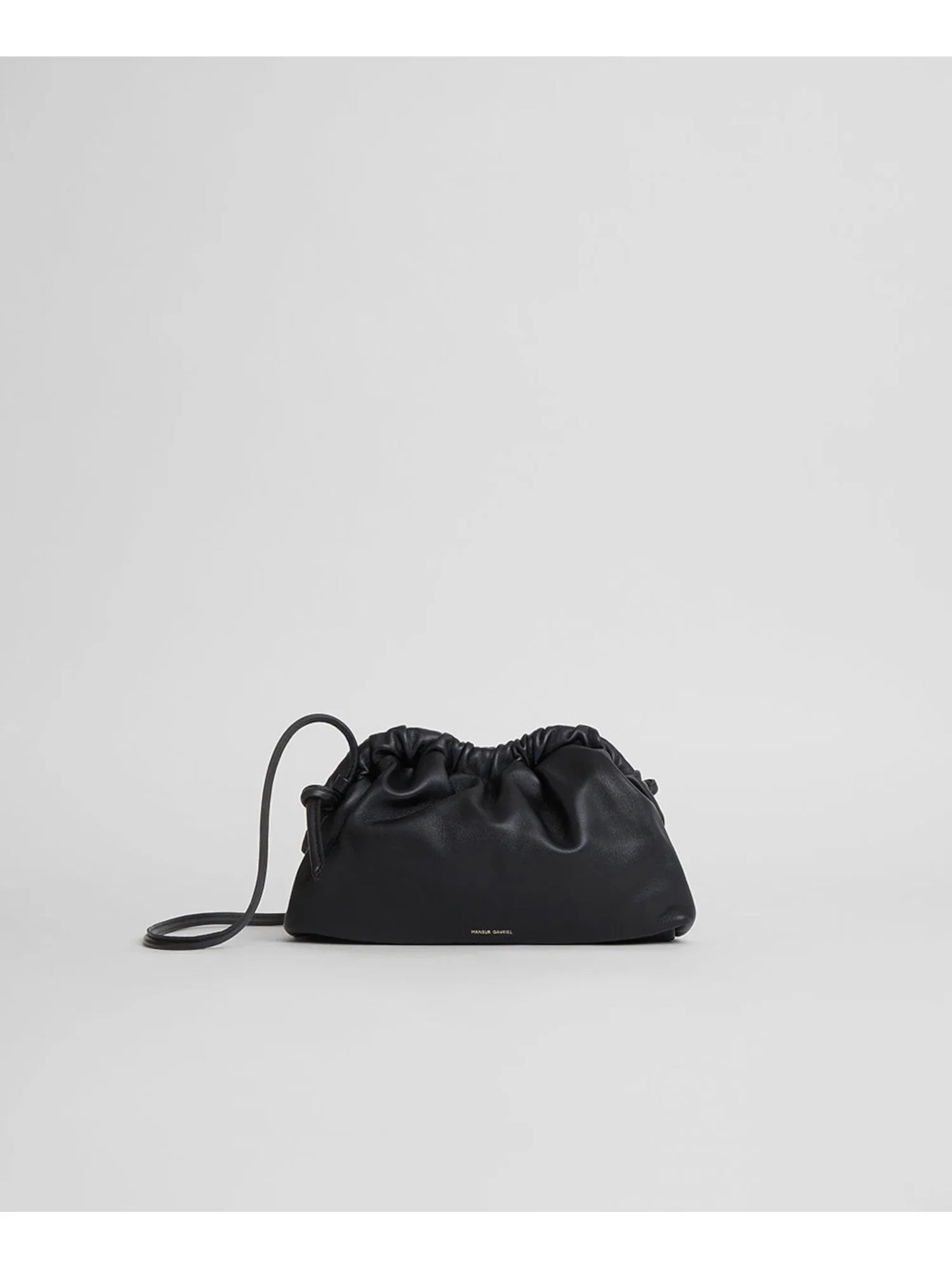 Women's Black Solid Leather Single Strap Clutch Handbag Purse
