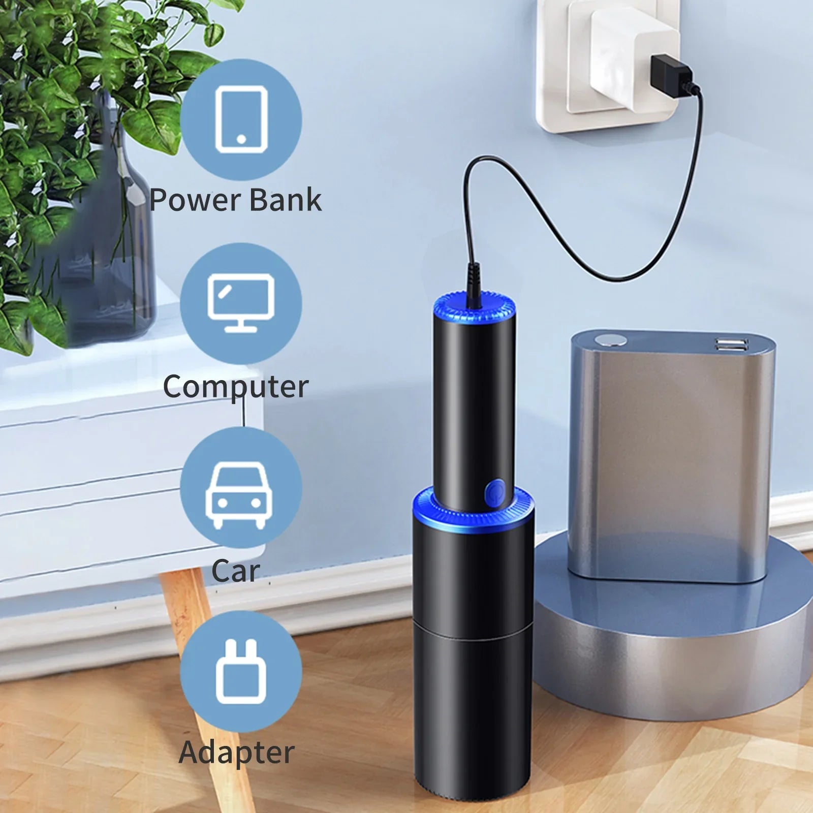 Anself 10000Pa Car Cleaner Portable  Handheld  Cleaner 120W Strong Suction Cleaner for Pet Hair Dust Gravel Cleaning Home Office