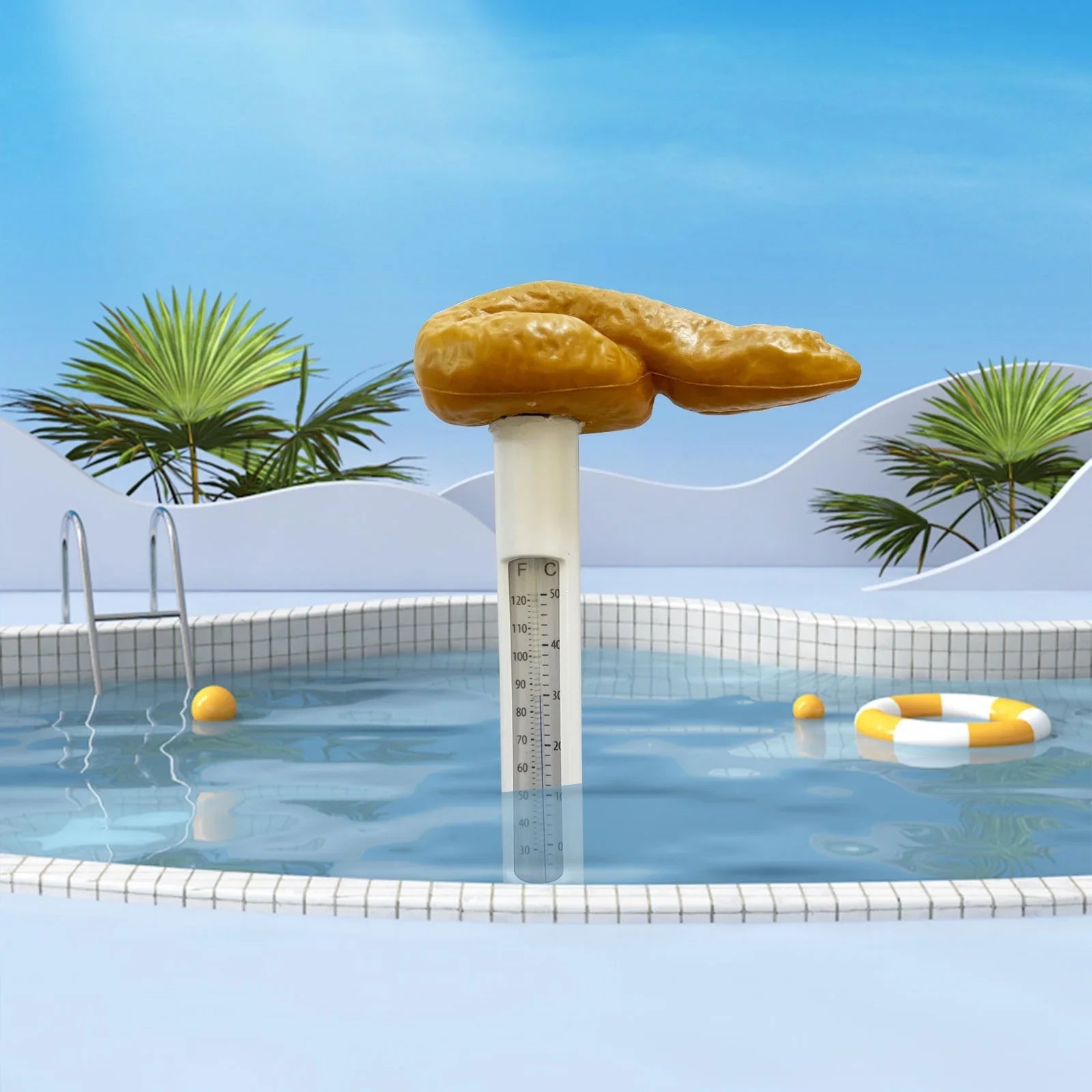 Funny Poop Shaped Floating Pool With Accurate Temperature Display Hilarious Novelty Bathing Accessory For Kids & Adults Pool Party Gift Idea 100ml
