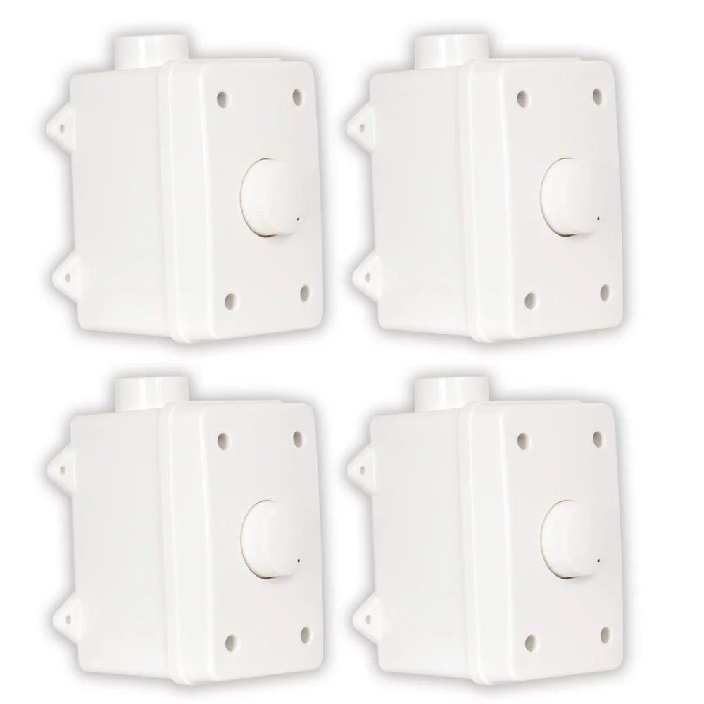 Theater Solutions  Outdoor Volume Controls White Weatherproof 4 Piece Set
