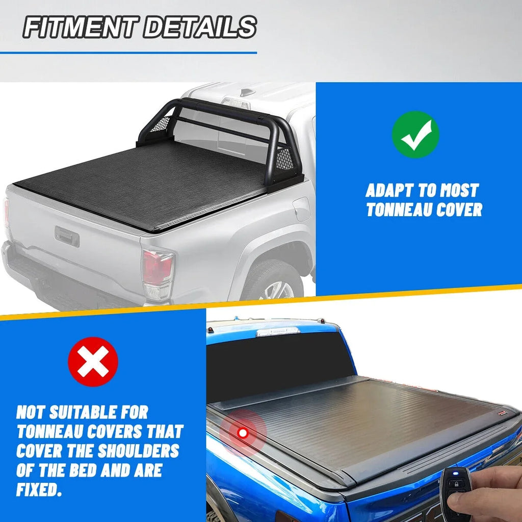 62.9-74.7" Adjustable Truck Roll Sport Bar Chase Rack Bed Bar Fit For 1999-2013 and 2019-2023 Chevy silverado/ sierra