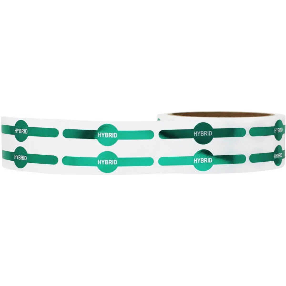 Metallic Green Pre-Roll Safety Tamper Vial Tube Labels | 0.6 x 2.5" - 500 Pack | InStockLabels.com