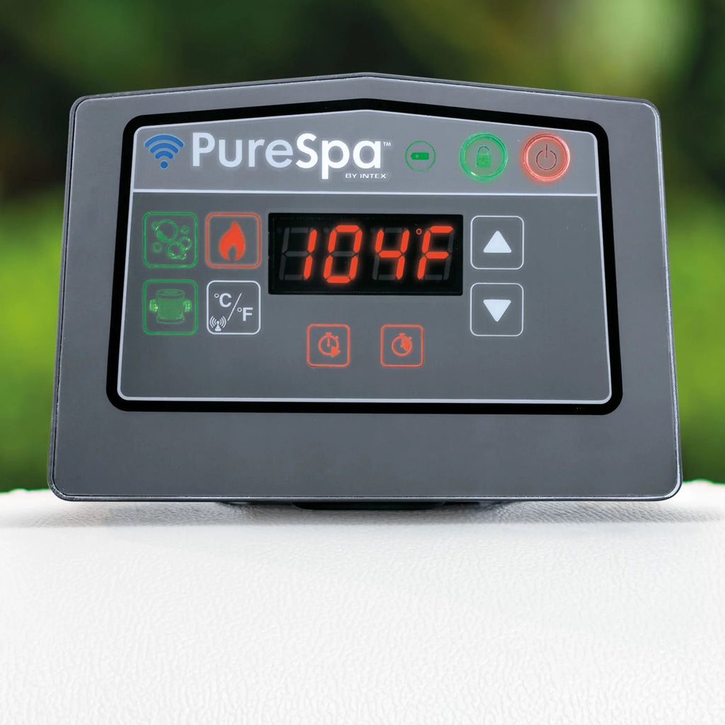 Intex PureSpa Greywood Inflatable Hot Tub Bubble Jet Spa w/ Tray Accessory