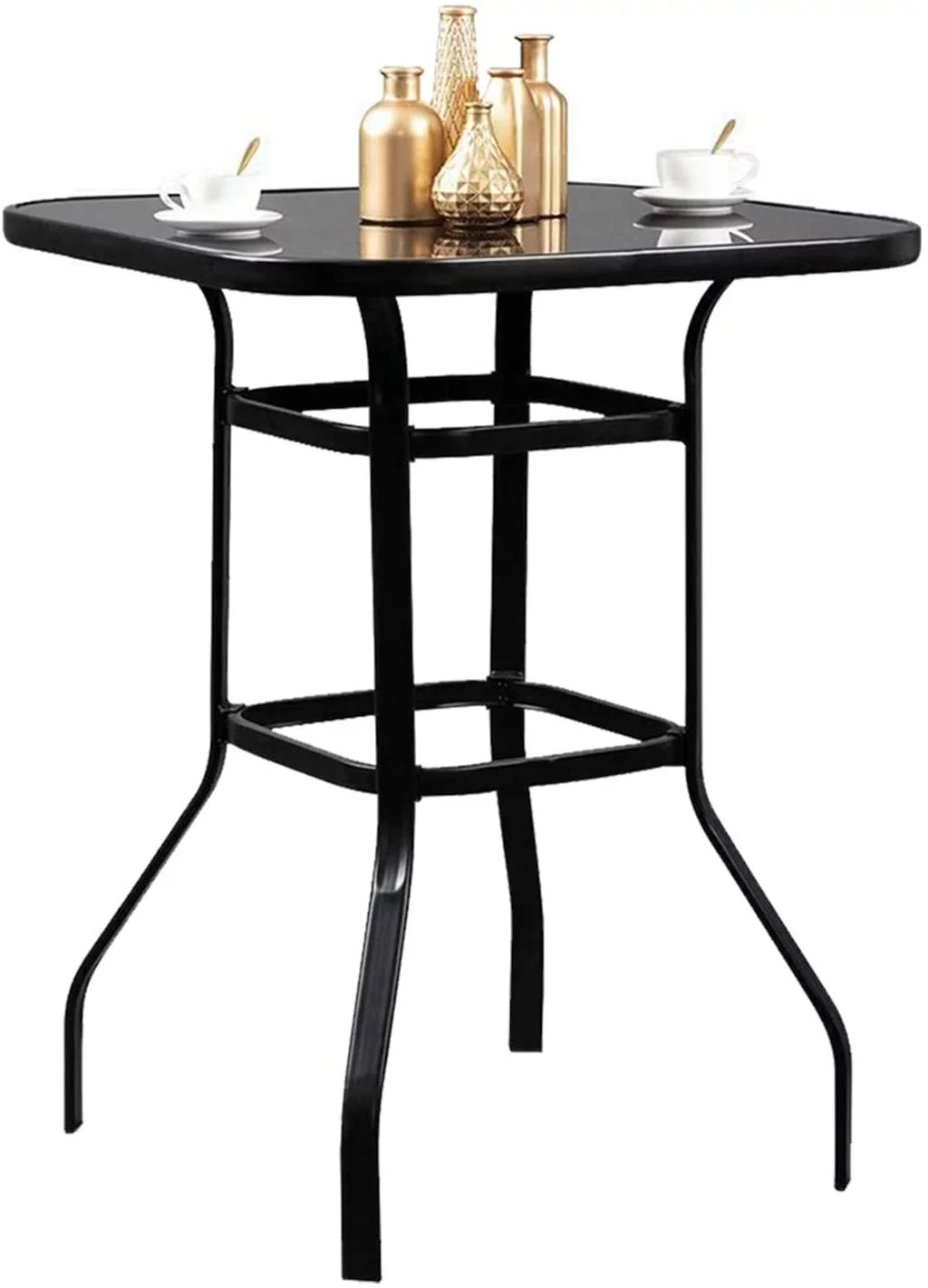 Alcaeus Beautiful Indoor Squire Shape Glass Bar Table