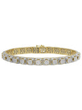 Men's 10K Yellow Gold Diamond 8MM Cluster Bracelet 6.6  8.5"