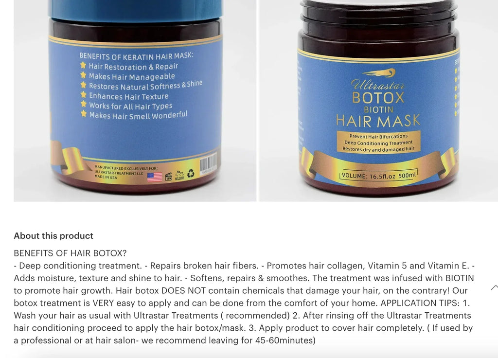 Ultrastar  Biotin Hair Mask
