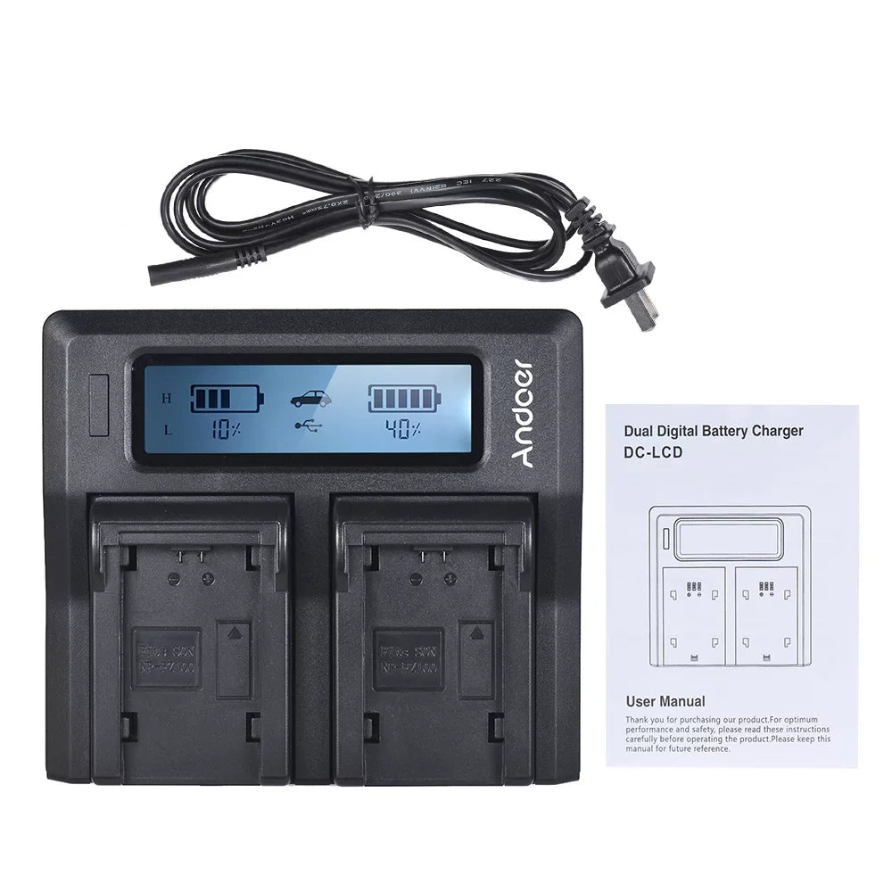 Andoer - Dual Channel  Battery Replacement for