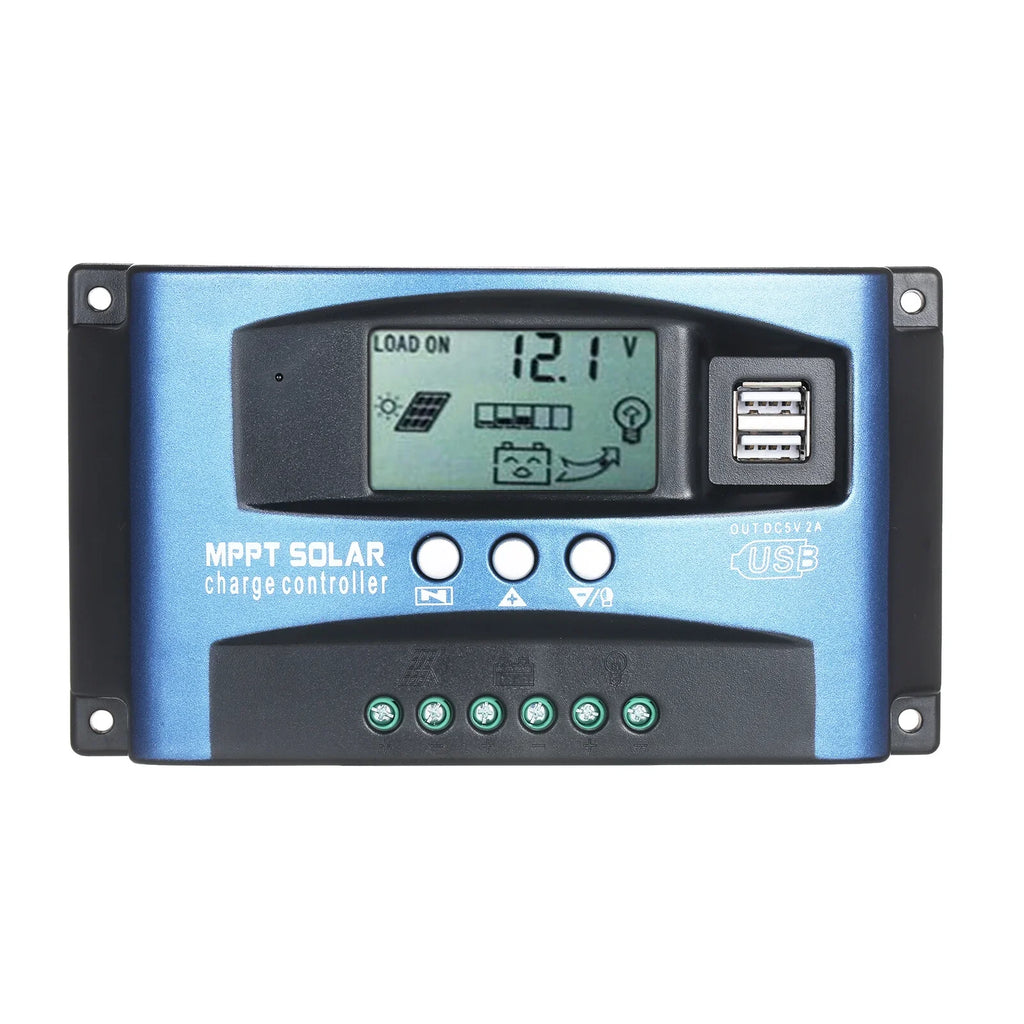 Solar Charge Controller Dual  Solar Controller Smart  Screen  Tracking 5V/2A Dual  Output 12V/24V Automatic Identification