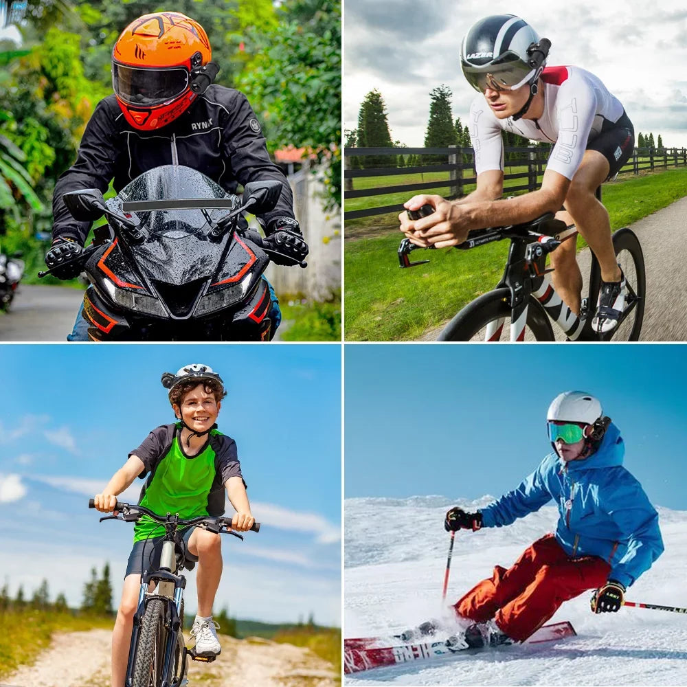 WiFi Helmet Camera with Remote Control,  1080P Bicycle Camera Waterproof Portable 150° Wide Angle Night Vision Lens Action Camera , Loop Recording, -Sensor