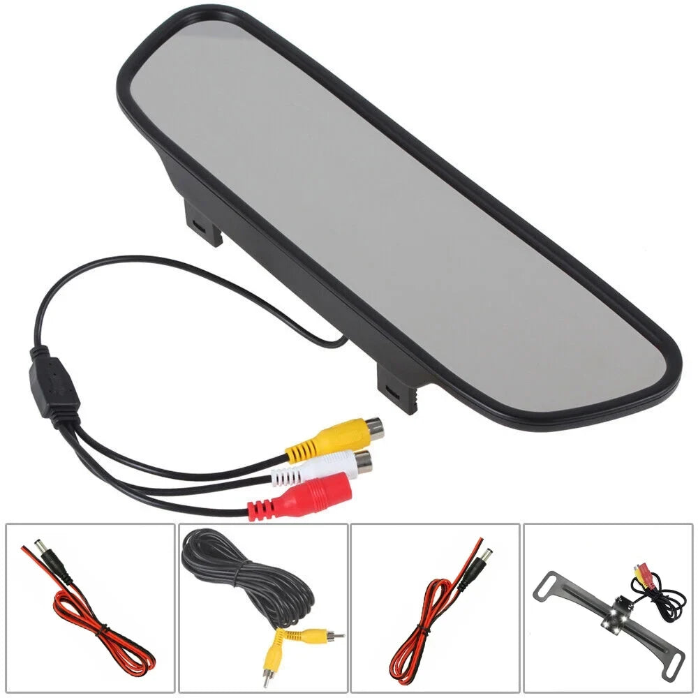 4.3inch  Monitor Car Backup Reverse Camera Rear View Parking License Plate System