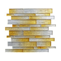 Tiles - Foil Silver/Gold 12 in. x 12 in. Interlocking Glass Mosaic Wall Tile (5 sq. ft. / Case)