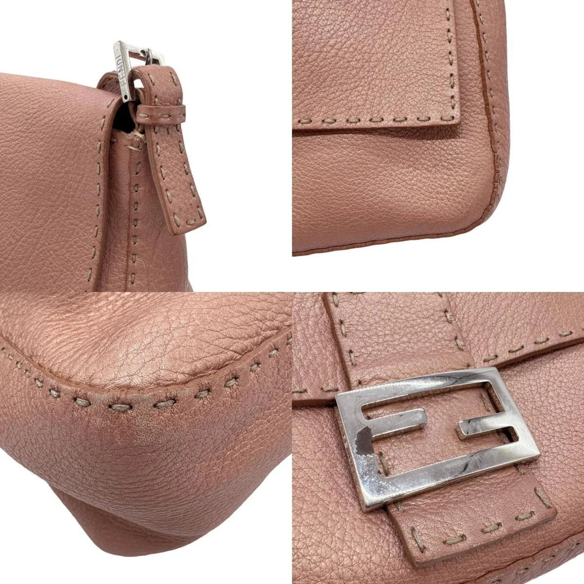 Pre-Owned  Shoulder Bag Selleria Leather Metallic Pink Women's 2381-8BR102--039 z0591 (Good)