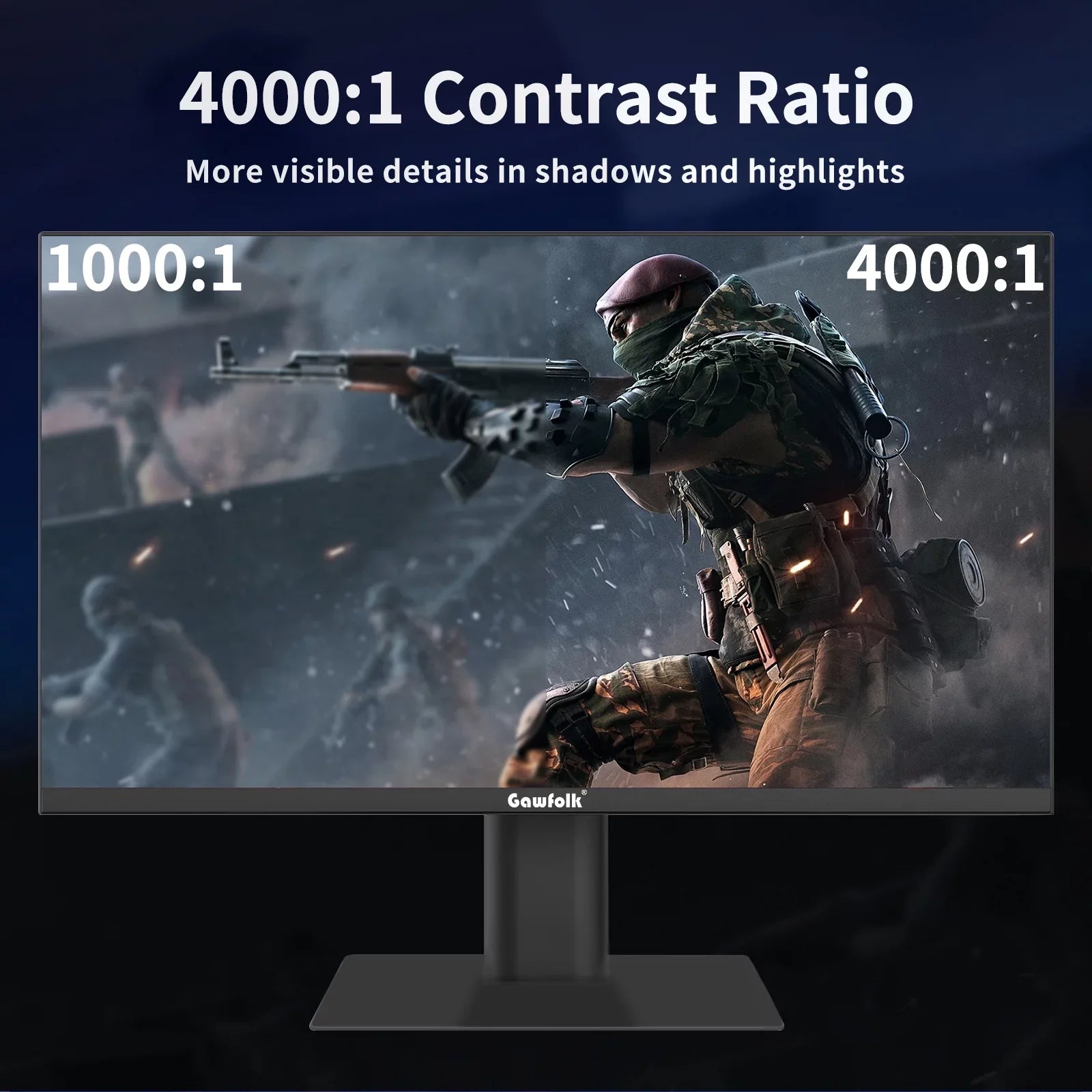 Gawfolk 27"  Gaming Monitor 165Hz, Full  1080P Bezel-less Display Supports  and  (Black)