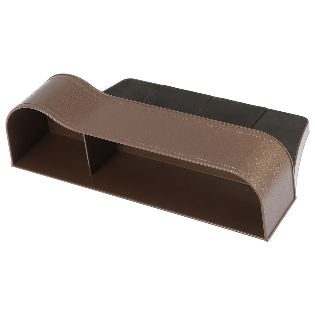 Unique Bargains Pair Car Seat Gap Storage Box Organizer Multifunctional Filler Console Coin Holders Plastic Brown