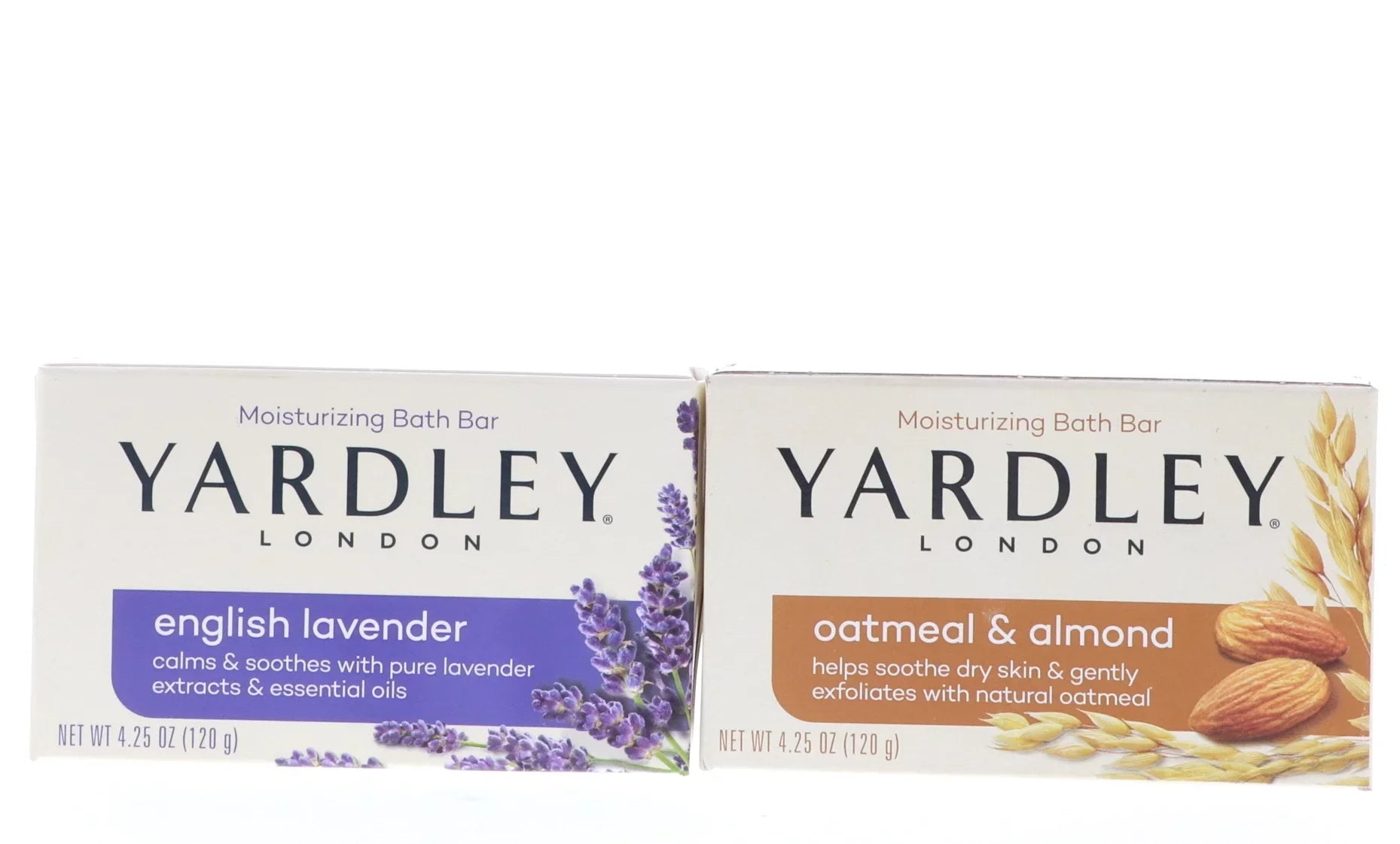 Yardley English Lavender Bath Bar, 4.25 oz 6 , Yardley Oatmeal & Almond Bath Bar, 4.25 oz 6