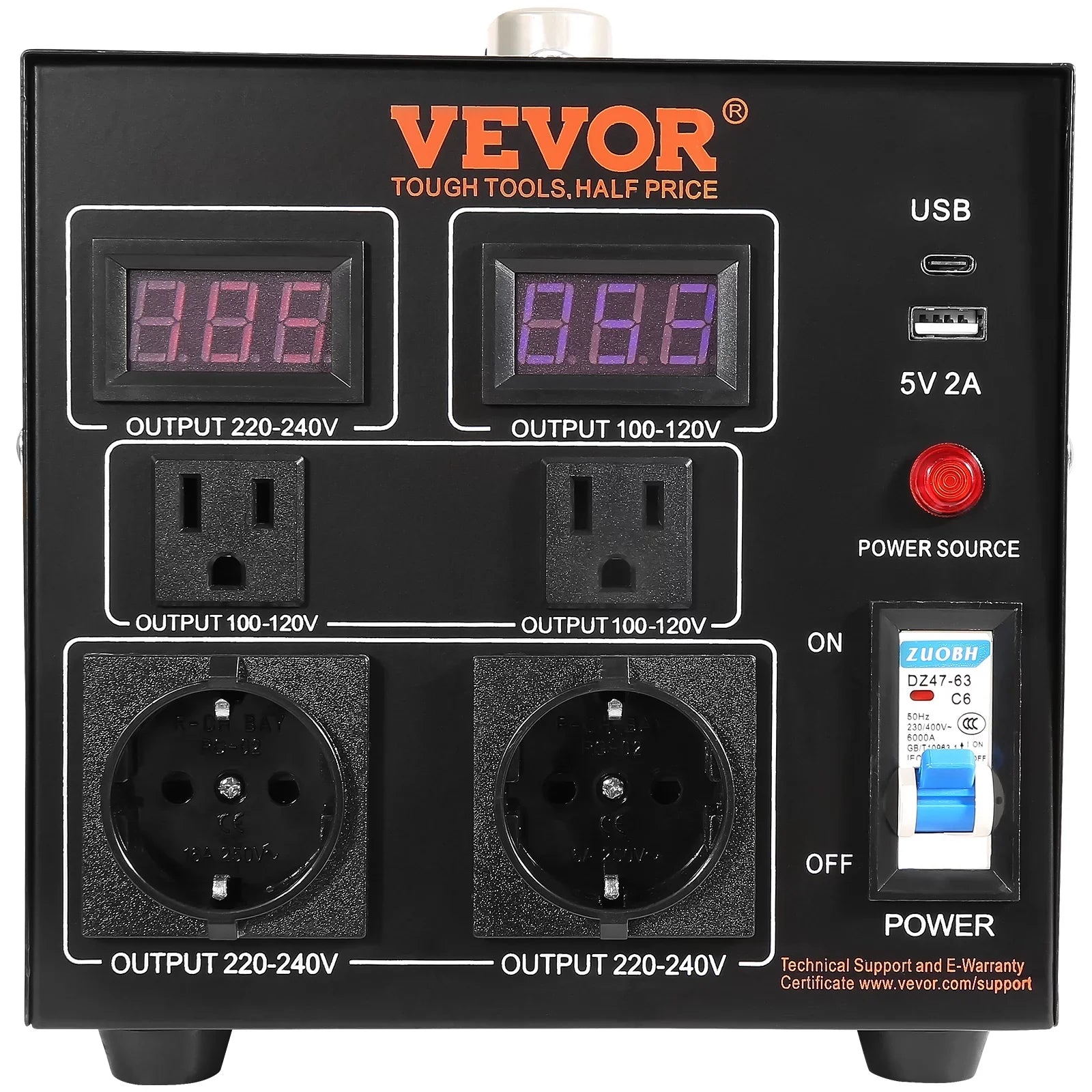 2000W Voltage Converter Transformer Step Up/Down 220V-110V /110V-220V