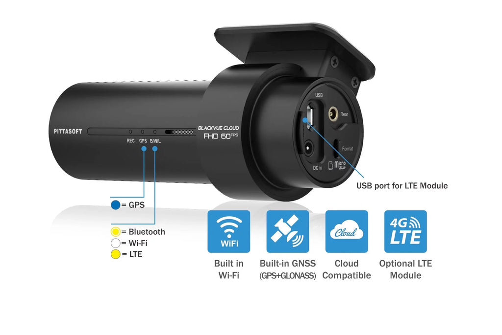 BlackVue -2CH- Front + Infrared Interior Dash Cam With 128GB Card | Cloud-Ready 1080p 60FPS  & WiFi