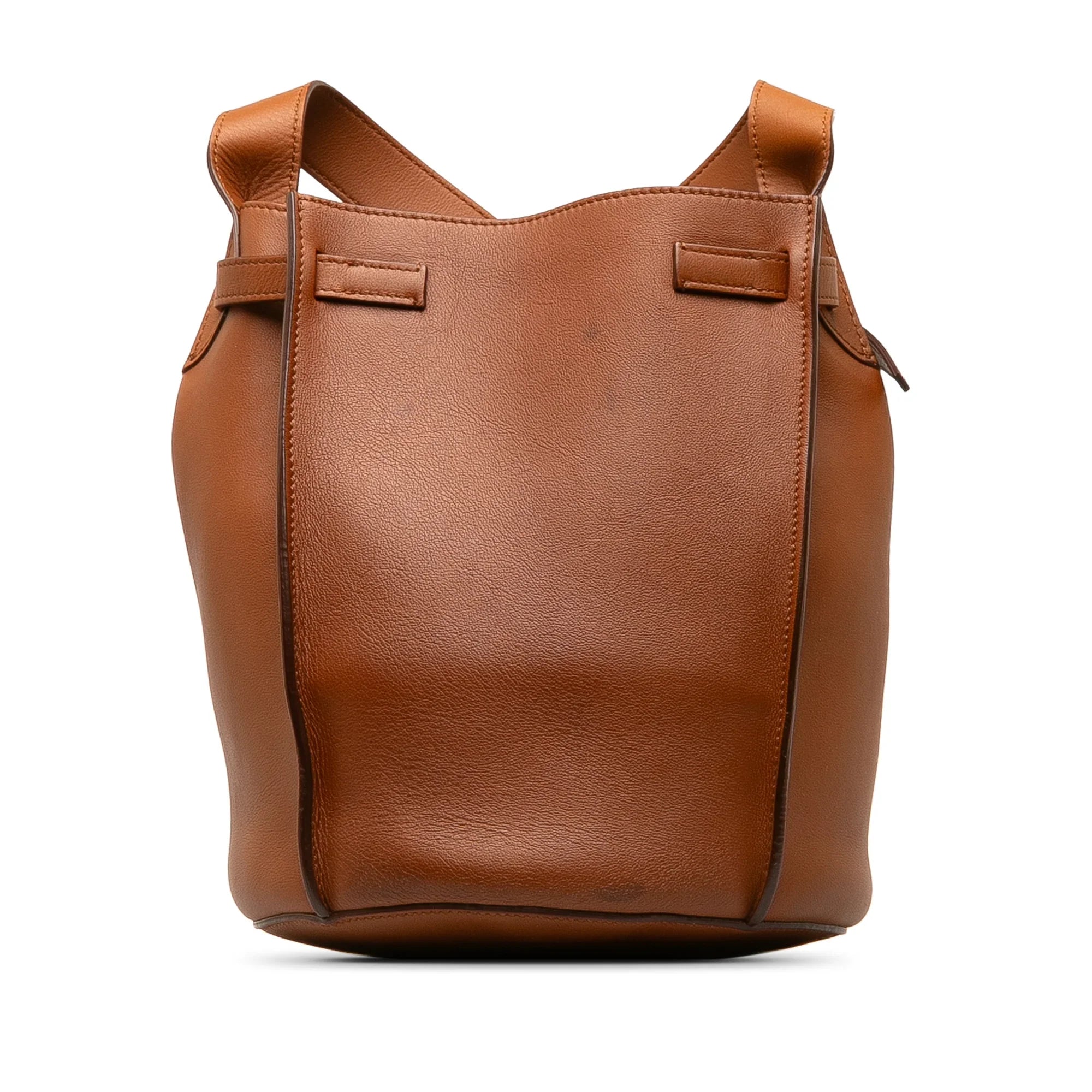 Pre-Owned Authenticated Celine Big Bag Bucket Calf Leather Brown Bucket Bag DrawstringBag Unisex (Good)