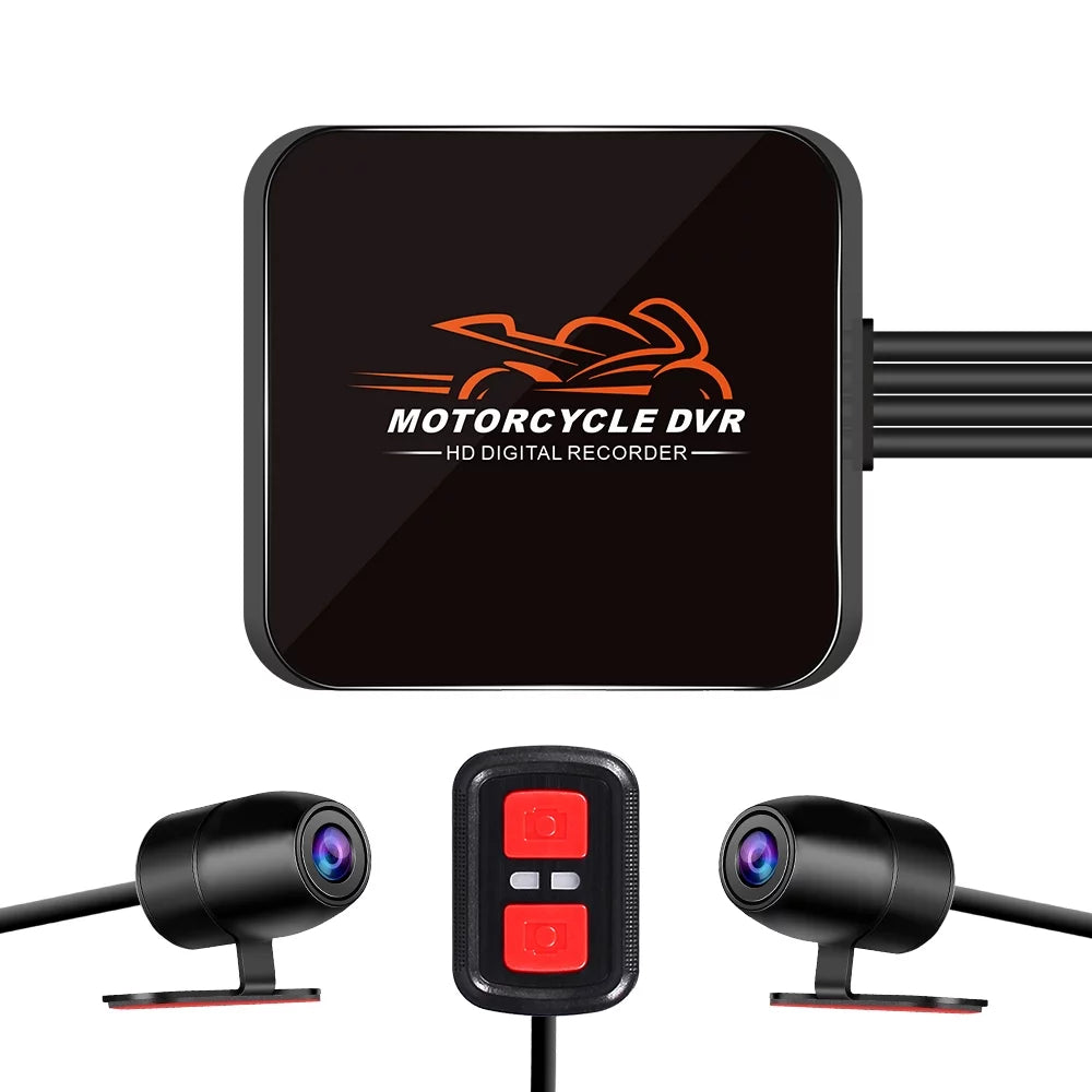 1080P No Screen Motorcycle Dash Cam, WiFi Night Vision 130° Wide Angle Front & Rear Camera 2 Channels Video Driving Recorder, Loop Recording, -sensor