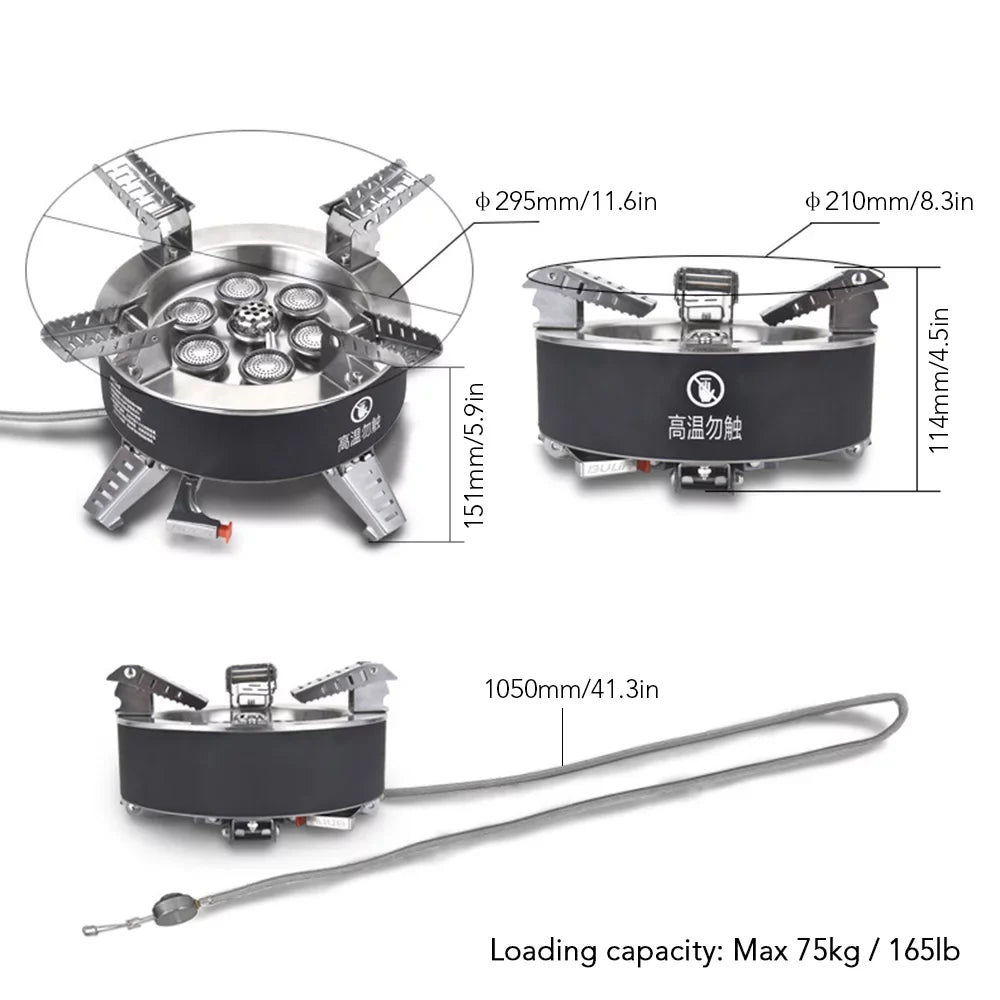 ammoon High  Camping Stove, 18000W Piezo Ignition Gas Stove, Windproof Backpacking Stove, Fishing Hiking Traveling