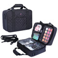 Travel Makeup Bag- Large Cosmetic Bag for Women | Professional Cosmetic Train Case Organizer with Semi-Transparent Compartments for Make Up Tools, Toiletry, Jewelry, Handy Accessories