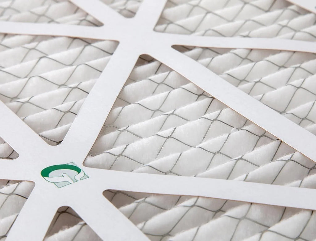12 Pack of 10x20x1  10 Pleated Air Filters by Glasfloss. Actual Size: 9-1/2 x 19-1/2 x 7/8