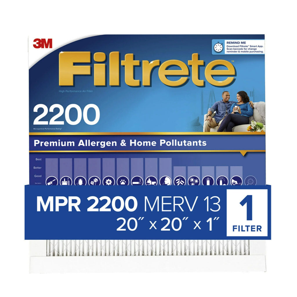 Filtrete by 3M, 20x20x1, Elite Allergen Reduction  Furnace Air Filter, 2200 , 1 Filter