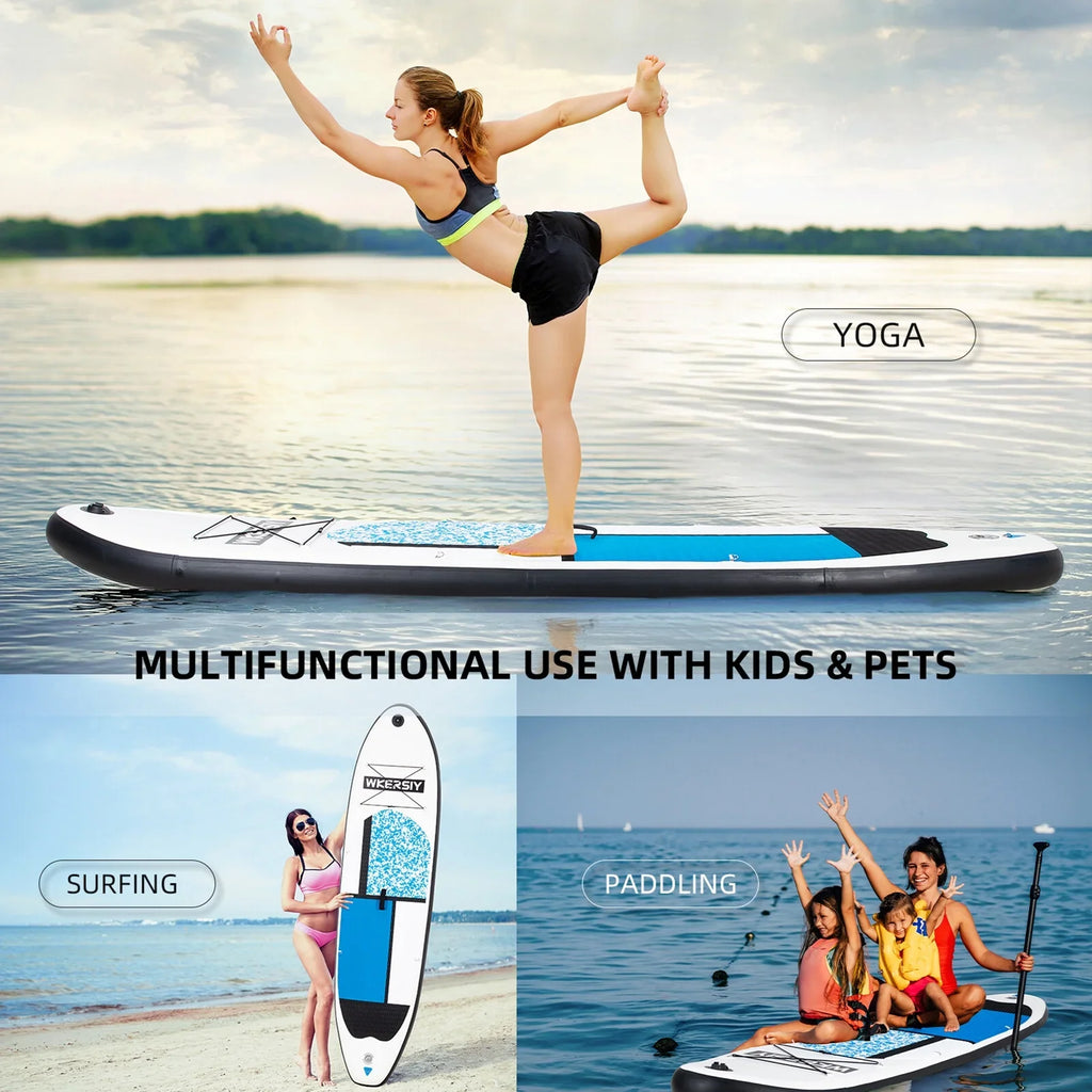 Inflatable Stand Up Paddle Board Non-Slip  for All Skill Levels Surf Board with Air Pump Carry Bag Leash Standing Boat for Youth & Adult