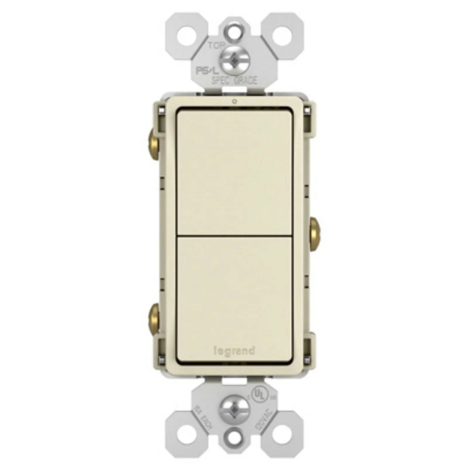 Legrand  Radiant 2-Single Pole Switches, Light Almond, 15A, 120/277V, Each