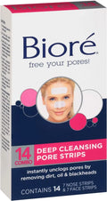 Biore Combo Pack Deep Cleansing Pore Strips Face/Nose 14 ea (Pack of 2)