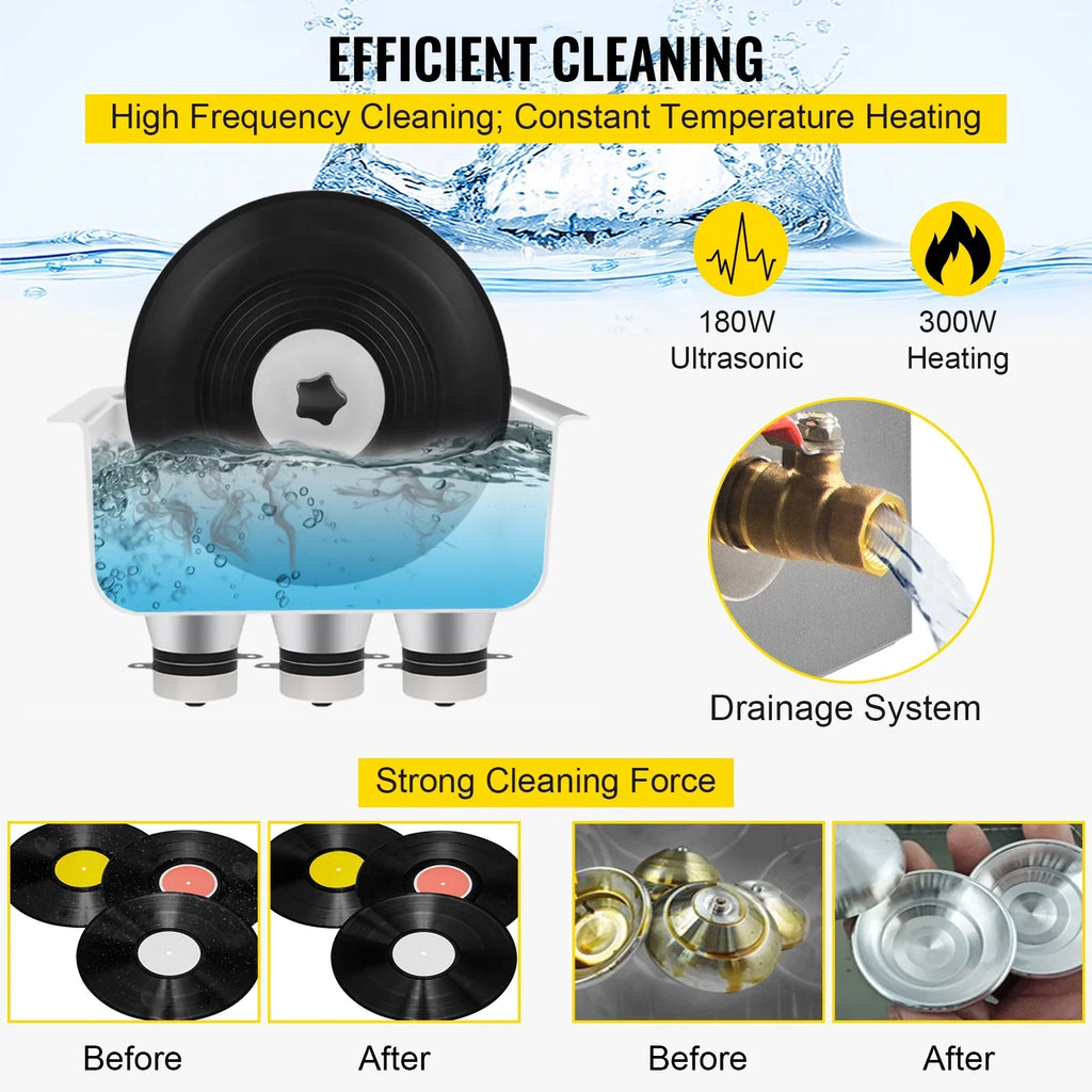 Ultrasonic Vinyl Record Cleaner Vinyl Ultrasonic Cleaning Machine 6L Knob