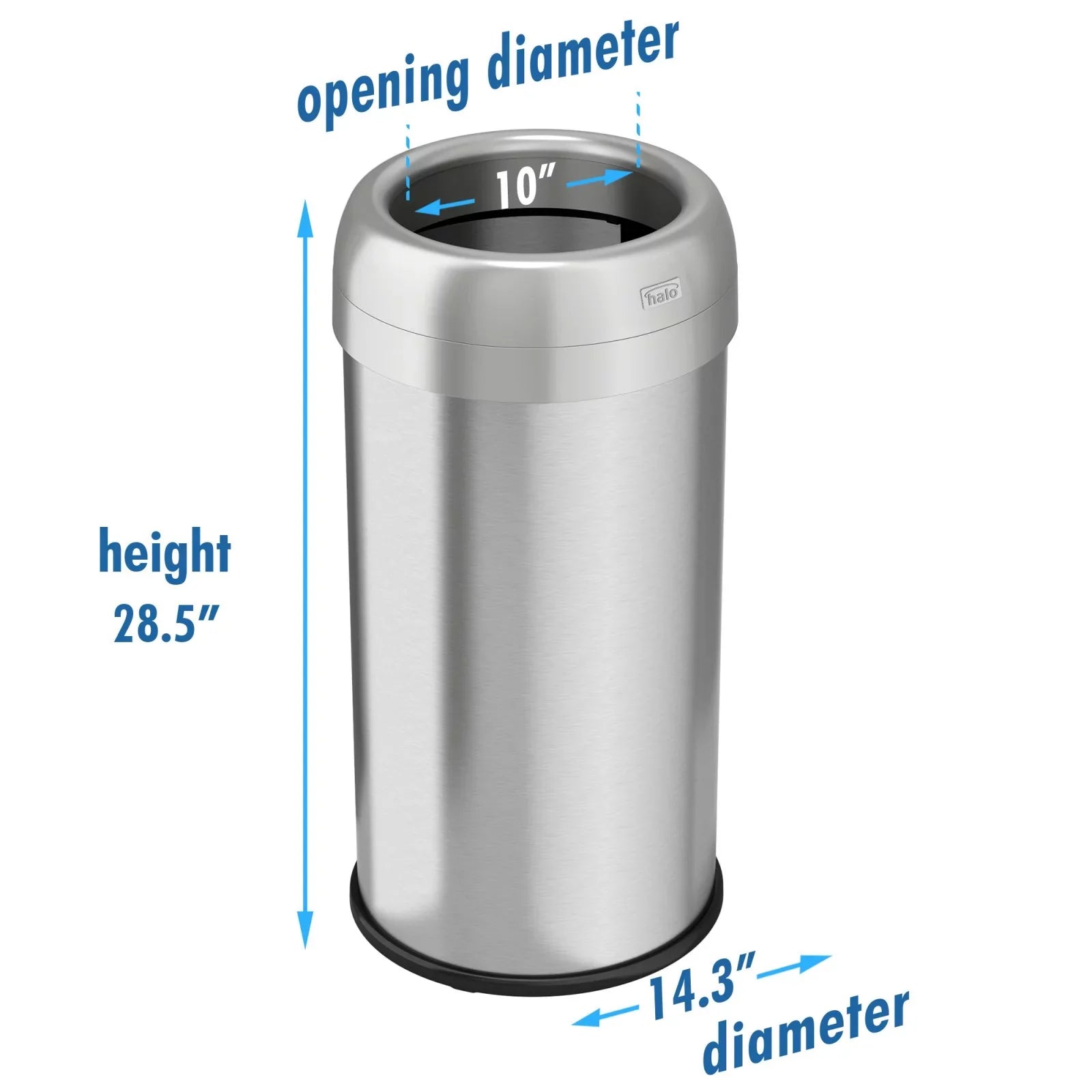halo Dual Deodorizer Stainless Steel 16 Gallon Trash Can