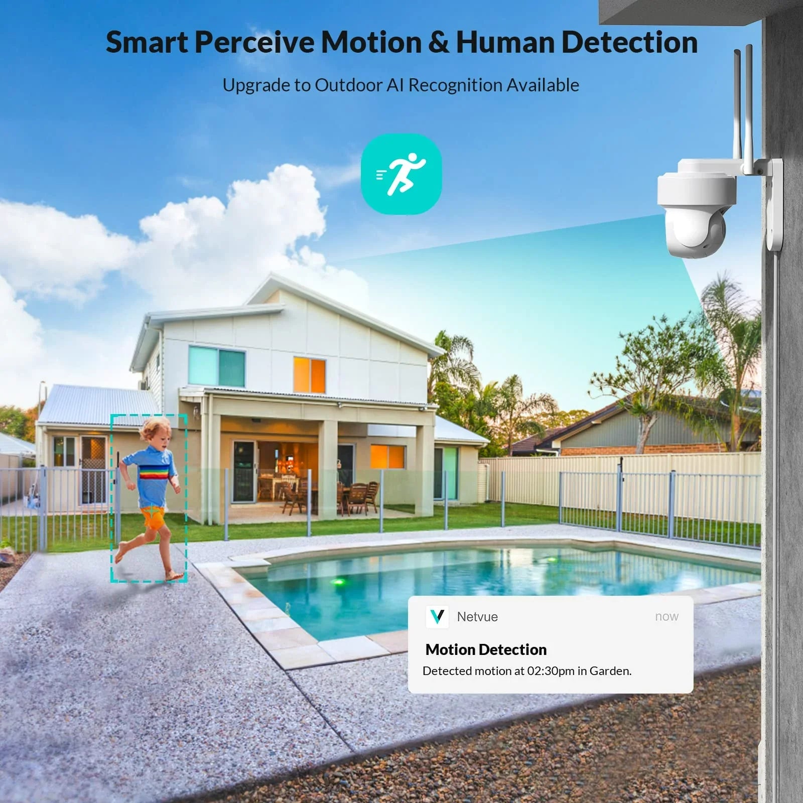 Security Camera Wireless WiFi, Netvue 360°  WiFi Surveillance Cameras for Home Security System – 2.4GHz WiFi Only