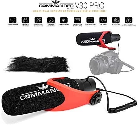 Commander Optics  Professional Directional Condenser Shotgun Video Microphone for Sony a Cybershot Cameras Including -, - , - , - , -  & More.
