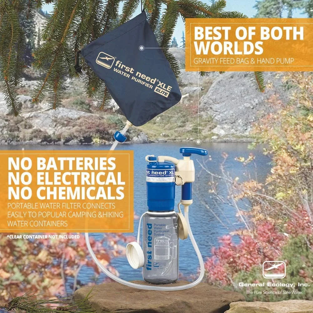 Ecology 322200 First Need  Elite Water Filter for Camping (Emergency Water Purification - Removes Viruses, Bacteria and Cysts)