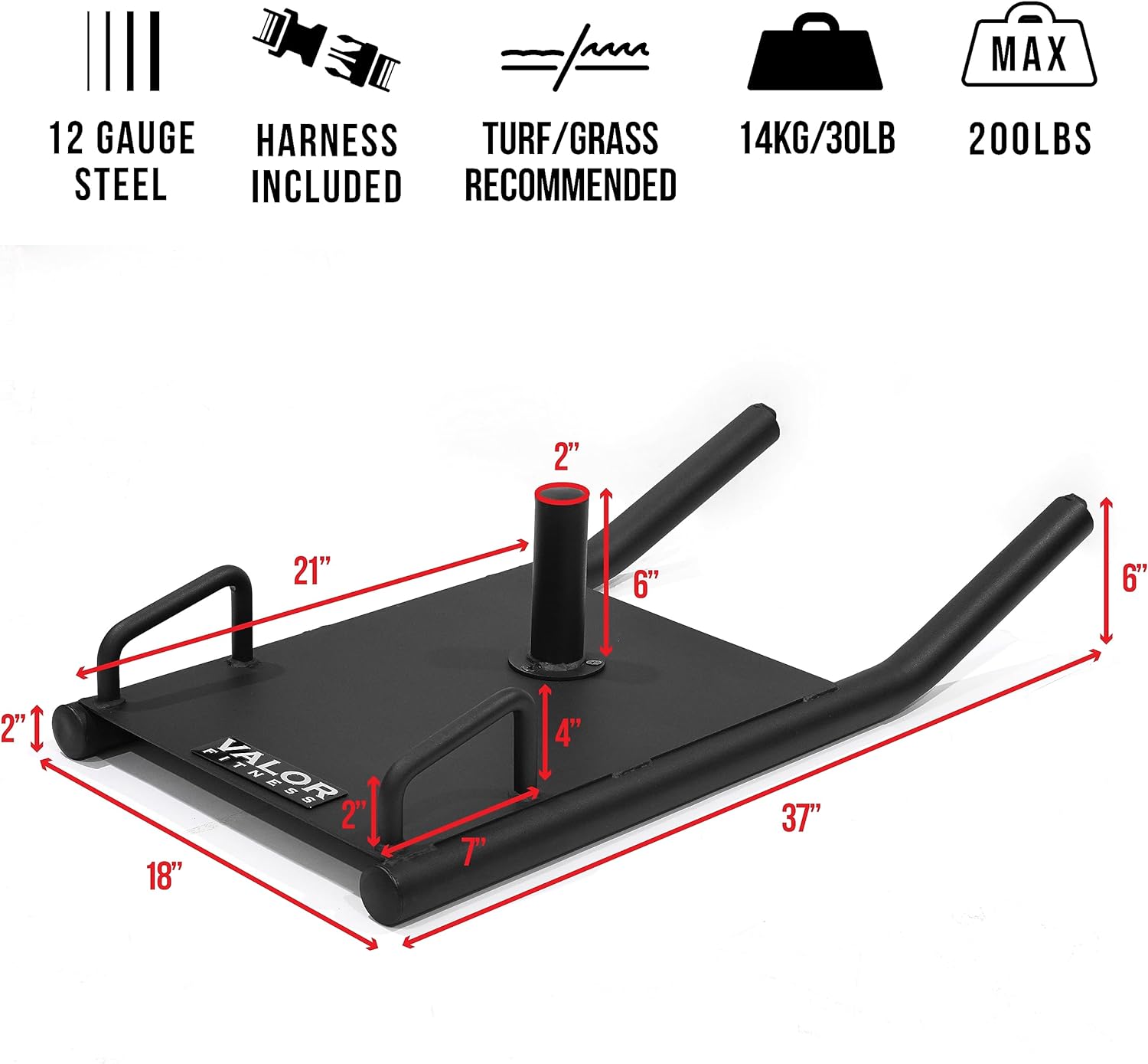 Valor Fitness - Agility Sled with Harness & Straps (Push, Pull, and Drag Sled)