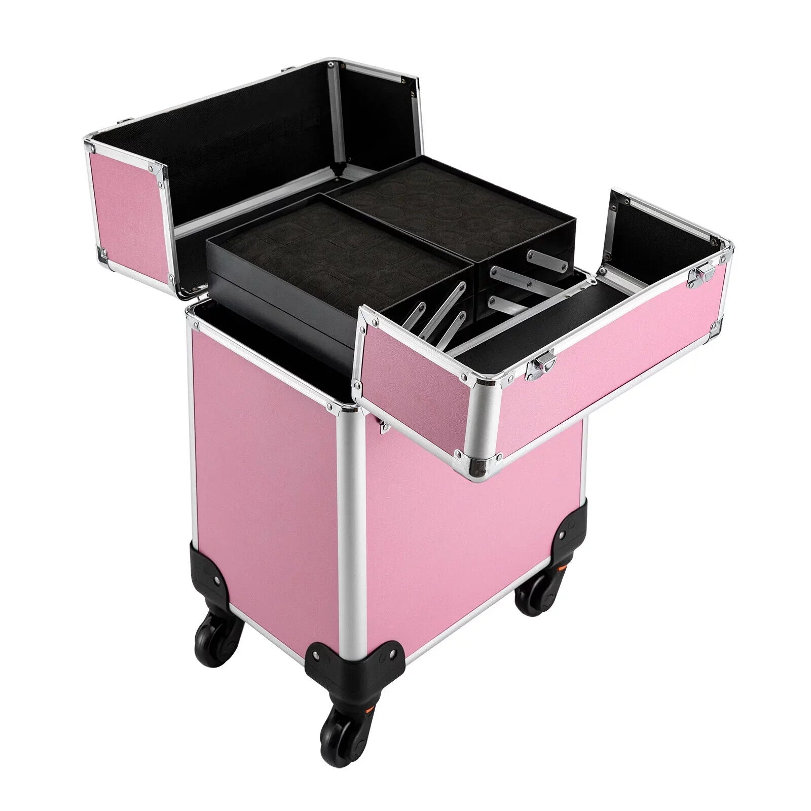 Professional Rolling Makeup Train Case Cosmetic Trolley Makeup Storage Organizer
