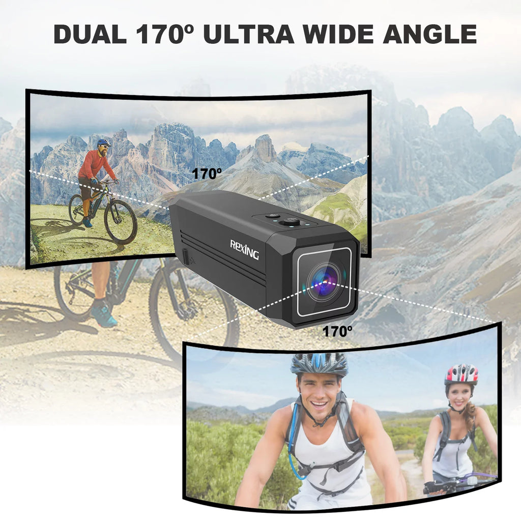 Rexing  Two Way Action Camera Front & Back 1080p@30fps with Wi-Fi Connect