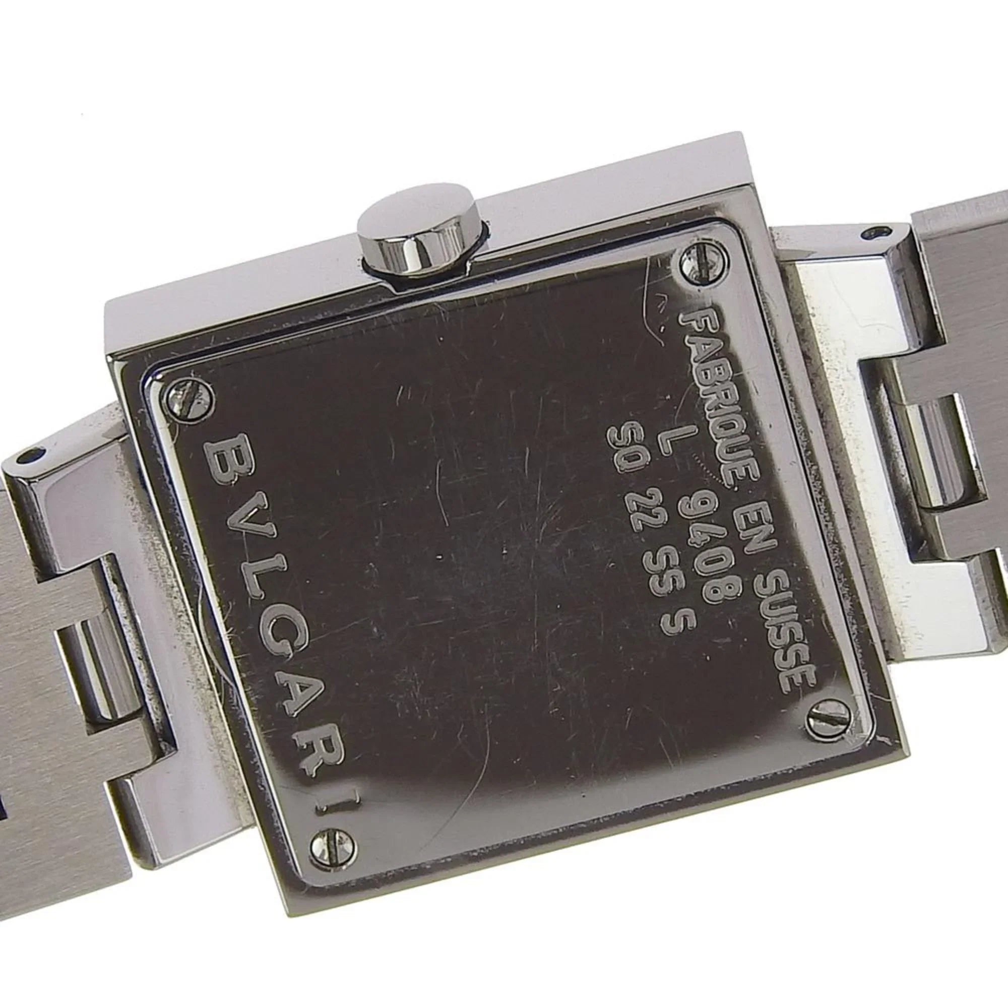 Pre-Owned  Bulgari Quadrado watch  stainless steel silver quartz analog display ladies black dial (Good)
