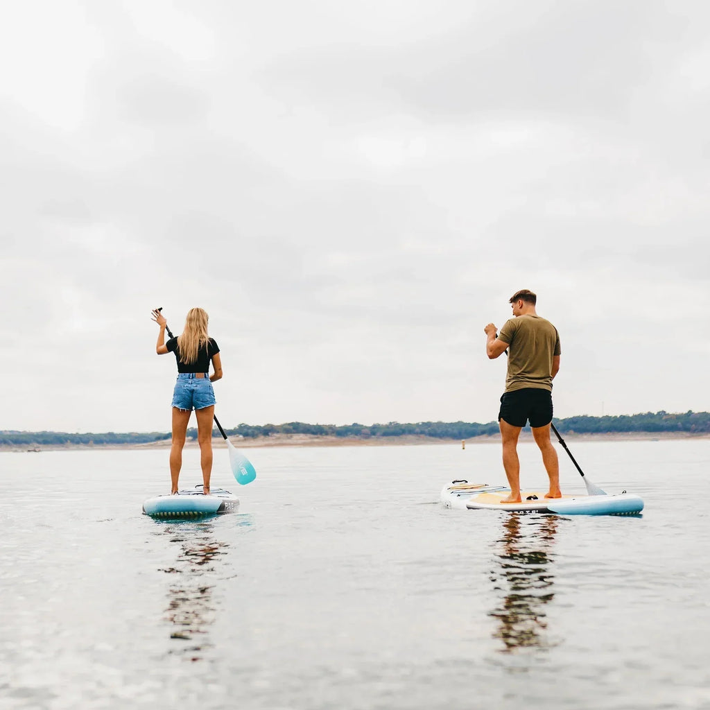 Rave Sports Kota Inflatable Stand Up Paddle Board Package Mountain Lake