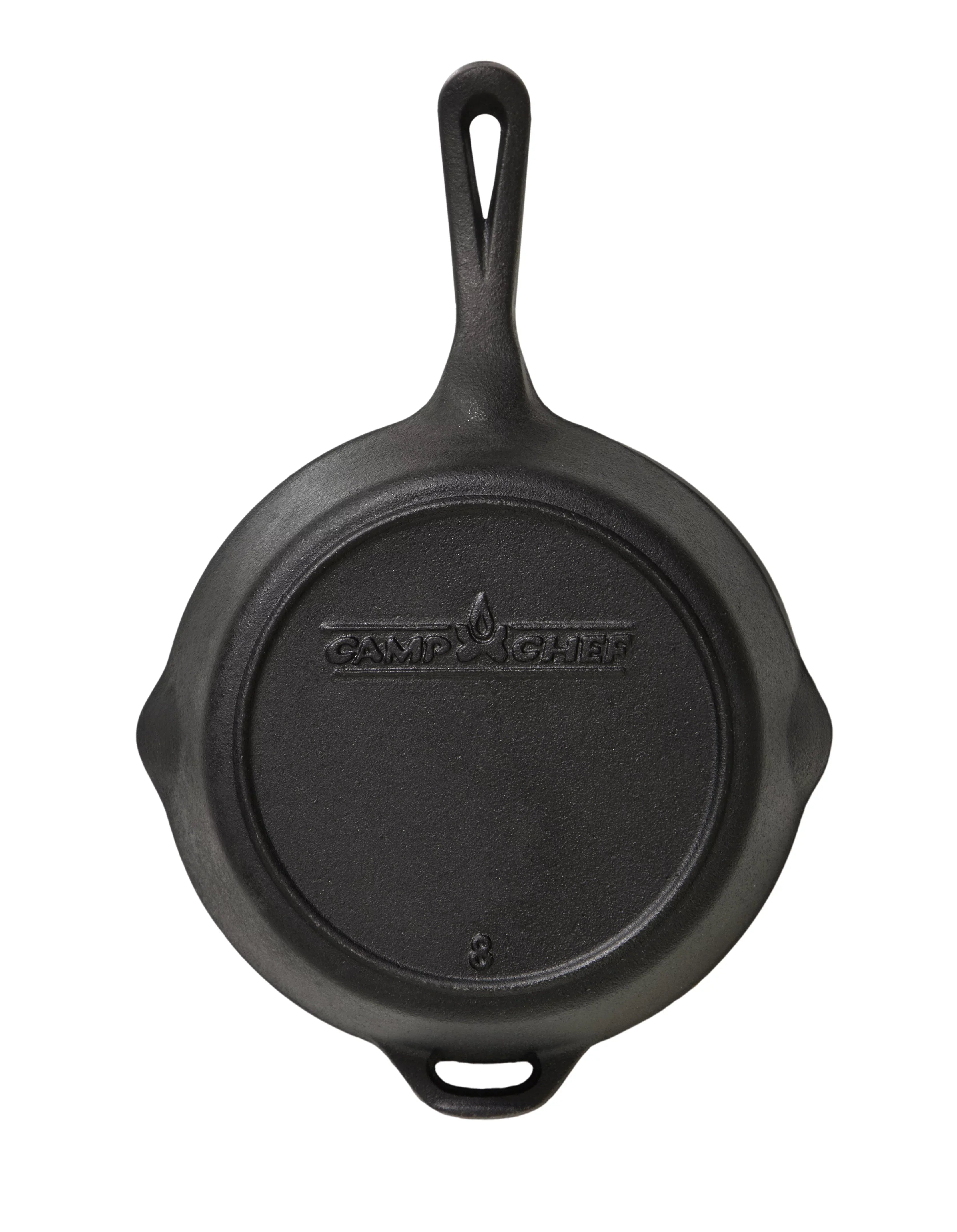 Camp Chef 8" Cast Iron Skillet - , True Seasoned Finish, Dual Pour Spouts