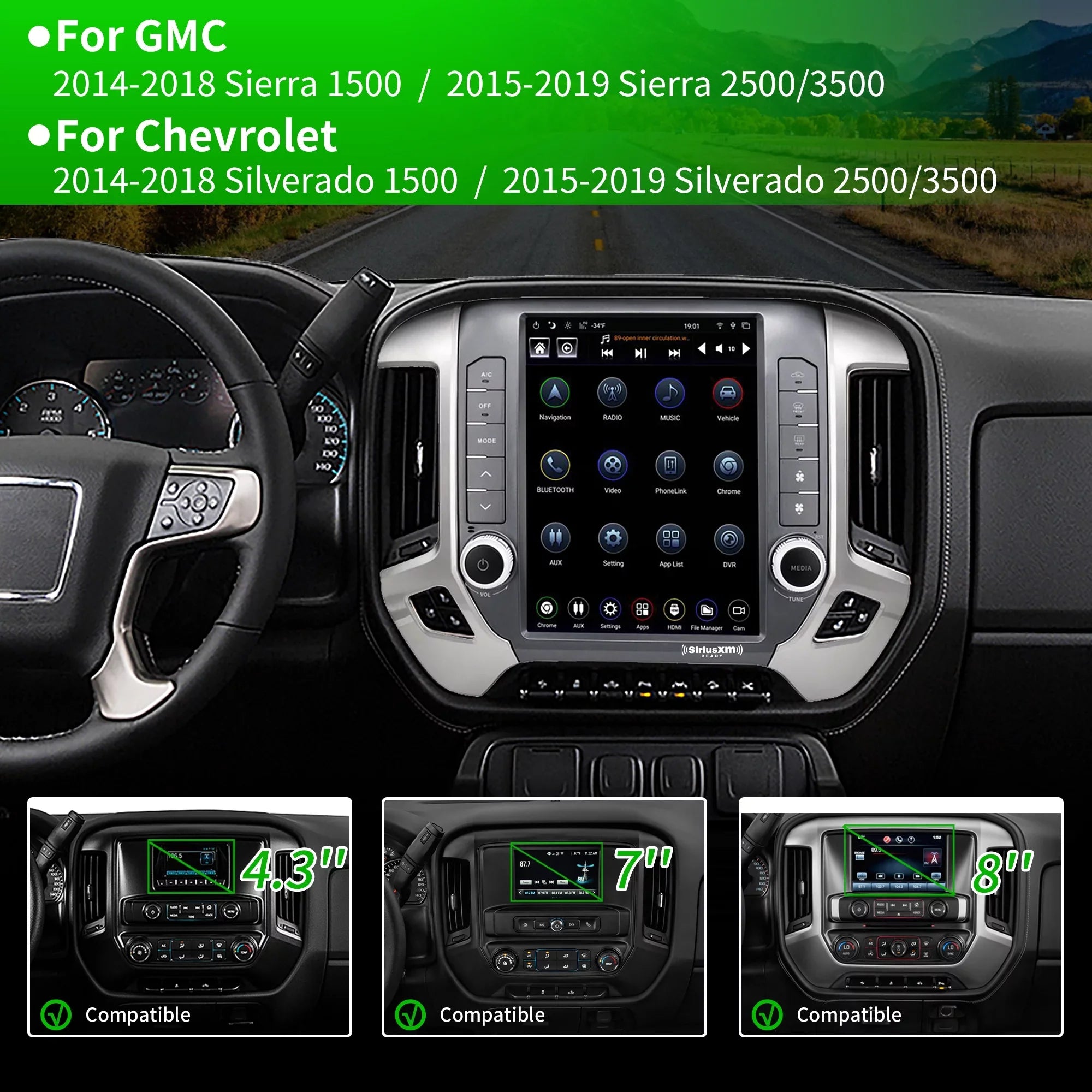 Linkswell Gen5 -style 12.1 inch Car SirusXm Raido Stereo for Chevrolet Silverado 2014-2021  2014-2019 Touch Screen Navigator Android Truck Replacement  radio 4G+64G Apple Carplay Auto