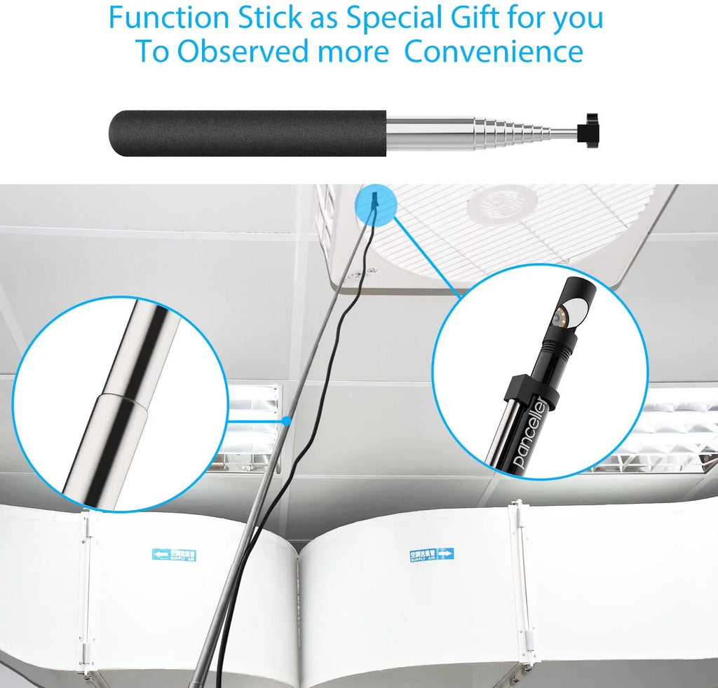 Pancellent Wireless Snake Camera 1200P WiFi Inspection Camera  Endoscope with 8  Light Rigid Cable Borescope for iPhone Android Smartphone Table Ipad  (5 Metes,16.5 )