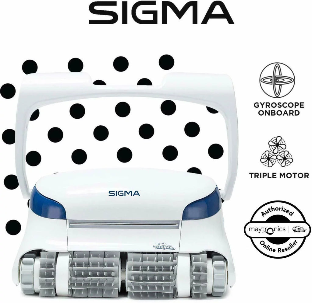 Dolphin Sigma Robotic Pool Cleaner with Bluetooth and Massive Top-Load Cartridge Filters, Ideal for Pools up to 50 Feet.