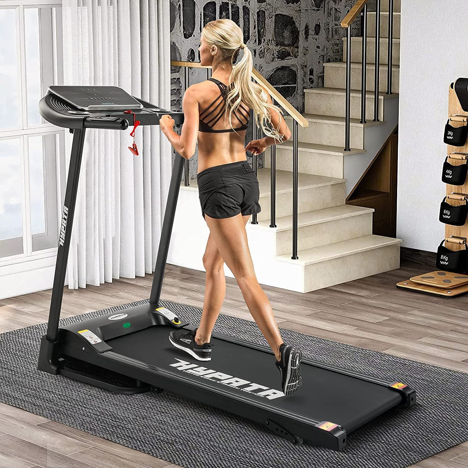 Treadmill 300  Capacity with Incline, Folding Treadmill for Home Max 2.5  Electric Treadmill for Running and Walking Jogging Exercise with  Display, 12 Preset Programs Running Machine